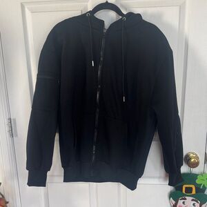 Unisex Black Hoodie with eye mask and multiple pockets - NWT